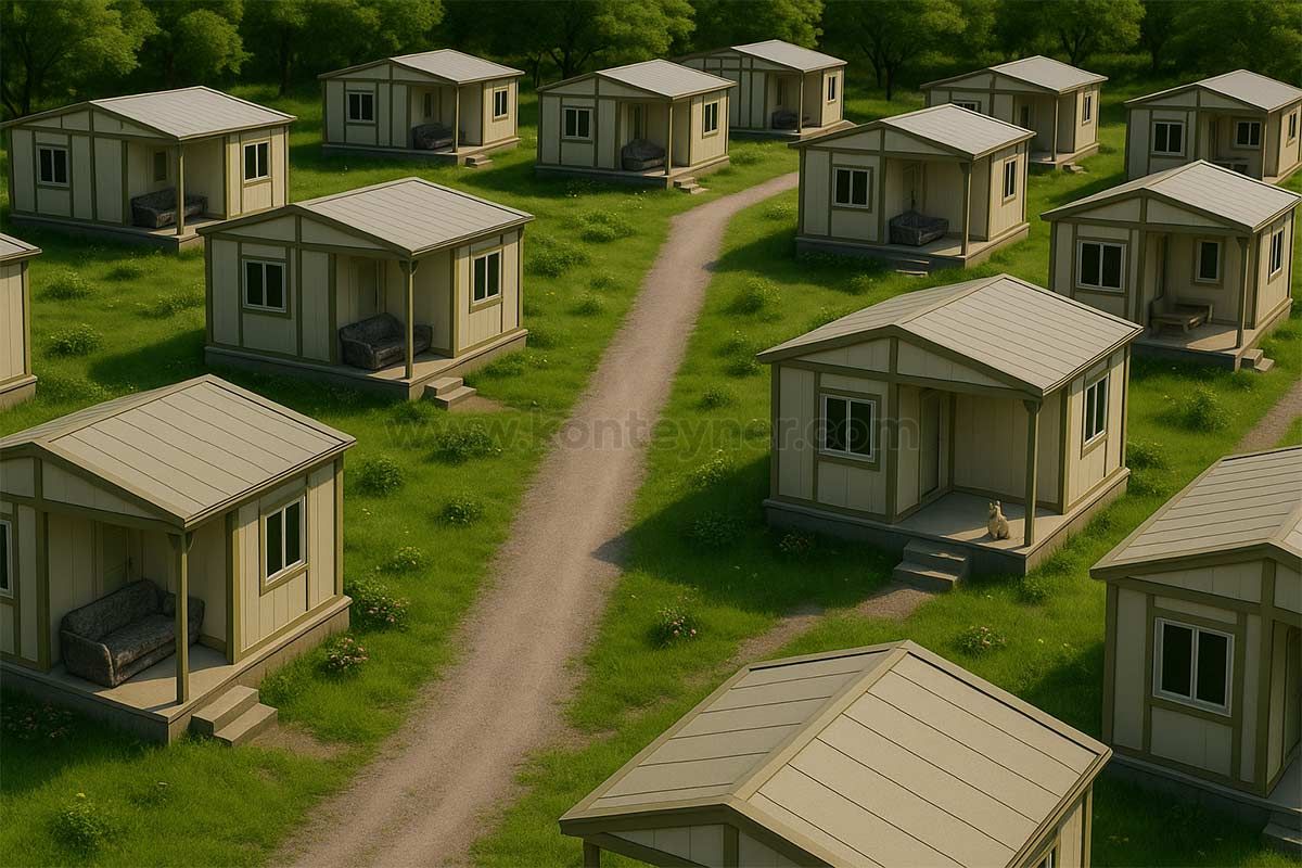 konteyner evlerde ahsap kullanımı