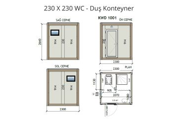 KW2 230X230 WC – Duş Konteyner