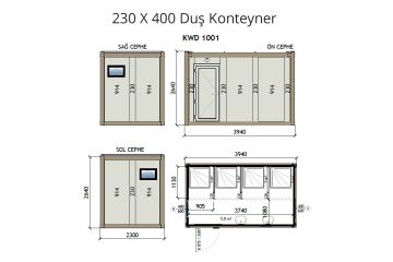 KW4 230X400 Duş Konteyner