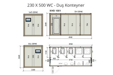 KW6 230X500 WC – Duş Konteyner
