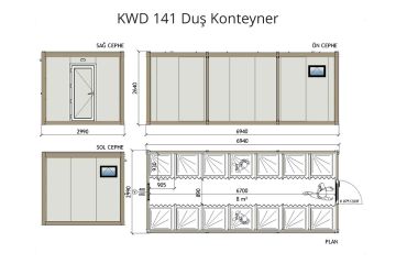 KWD 141 Duş Konteyner – 3x7m